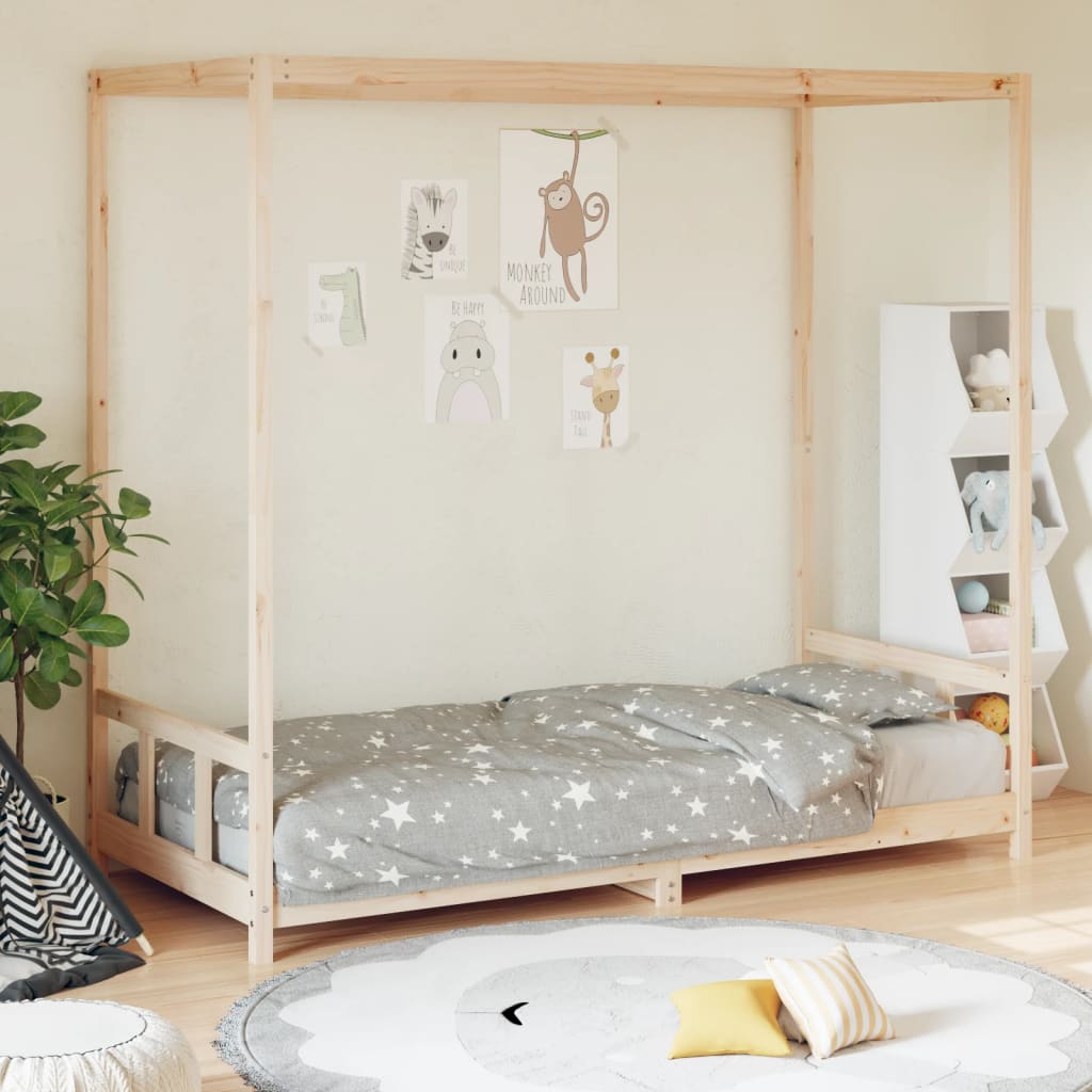 Kids Bed Frame 90x200 cm Solid Wood Pine - R and M Furniture