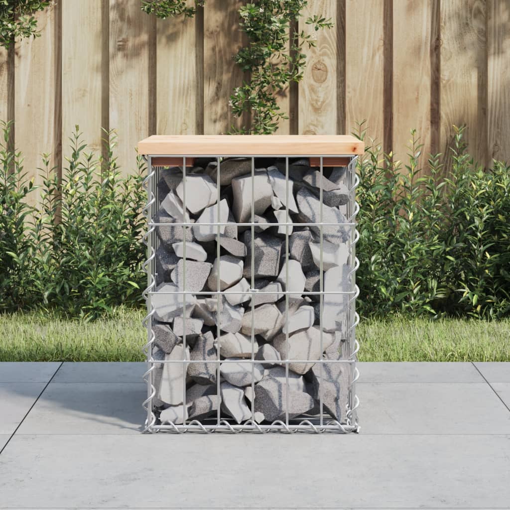 Garden Bench Gabion Design 33x31x42 cm Solid Wood Pine - Sid & Sam