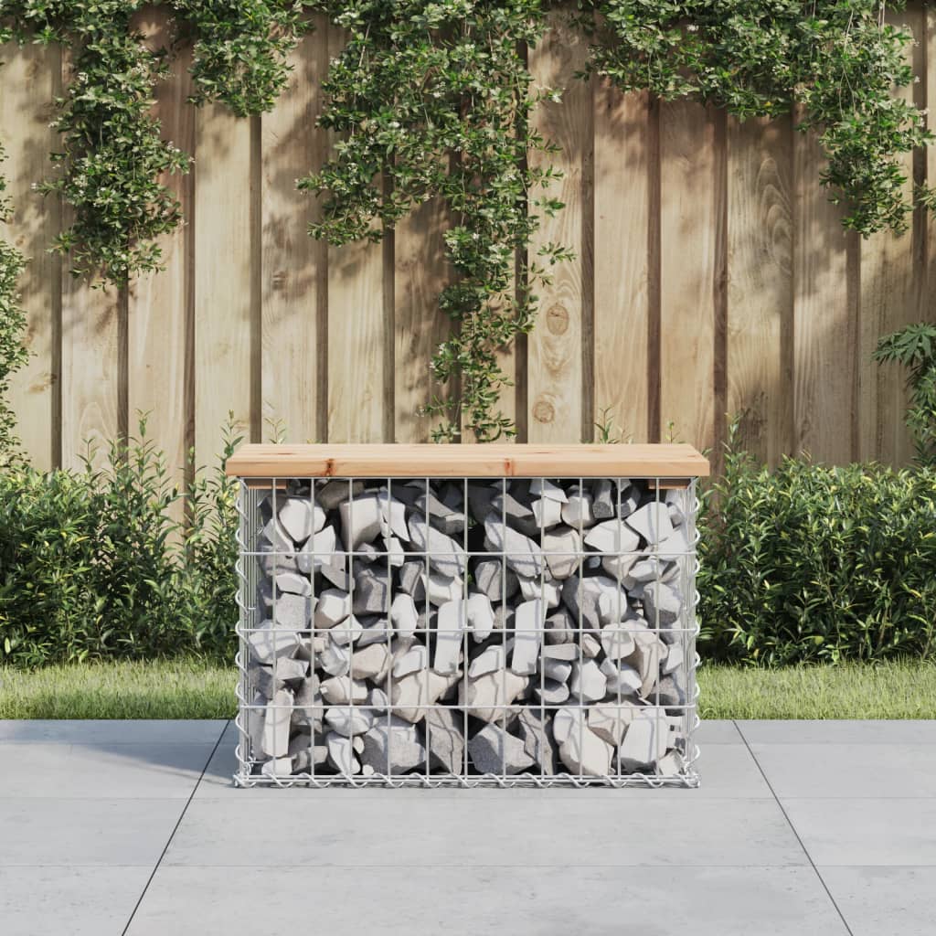 Garden Bench Gabion Design 63x31.5x42 cm Solid Wood Pine - Brittle & Co