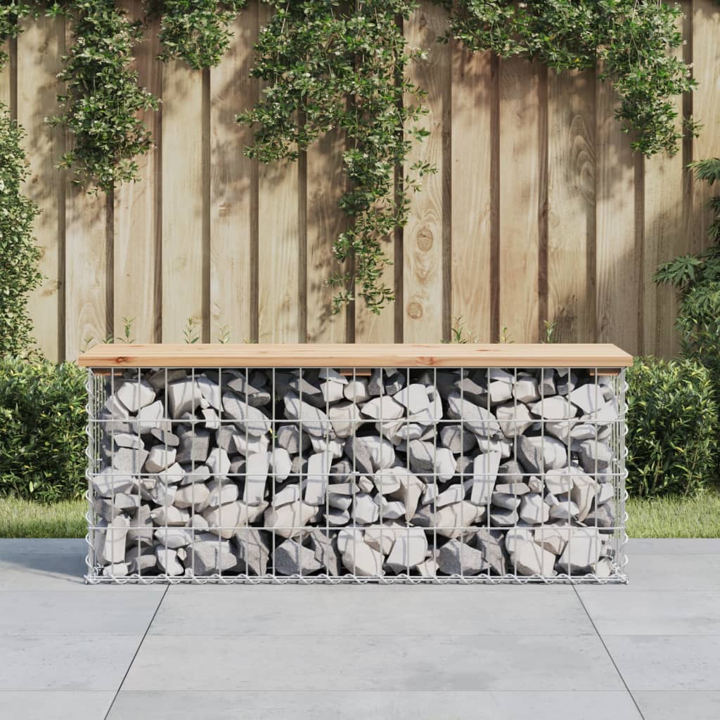 Garden Bench Gabion Design 103x31.5x42 cm Solid Wood Pine - Brittle & Co