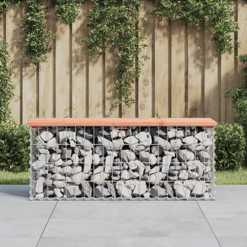 Garden Bench Gabion Design 103x31.5x42 cm Solid Wood Douglas - Merkel Designers