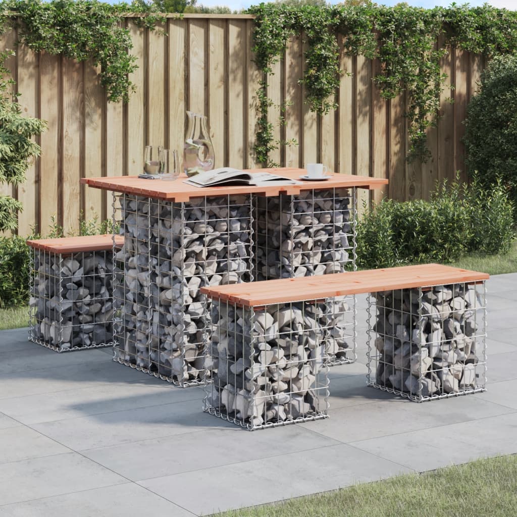Garden Bench Gabion Design 100x70x72 cm Solid Wood Douglas - Millennium Furniture