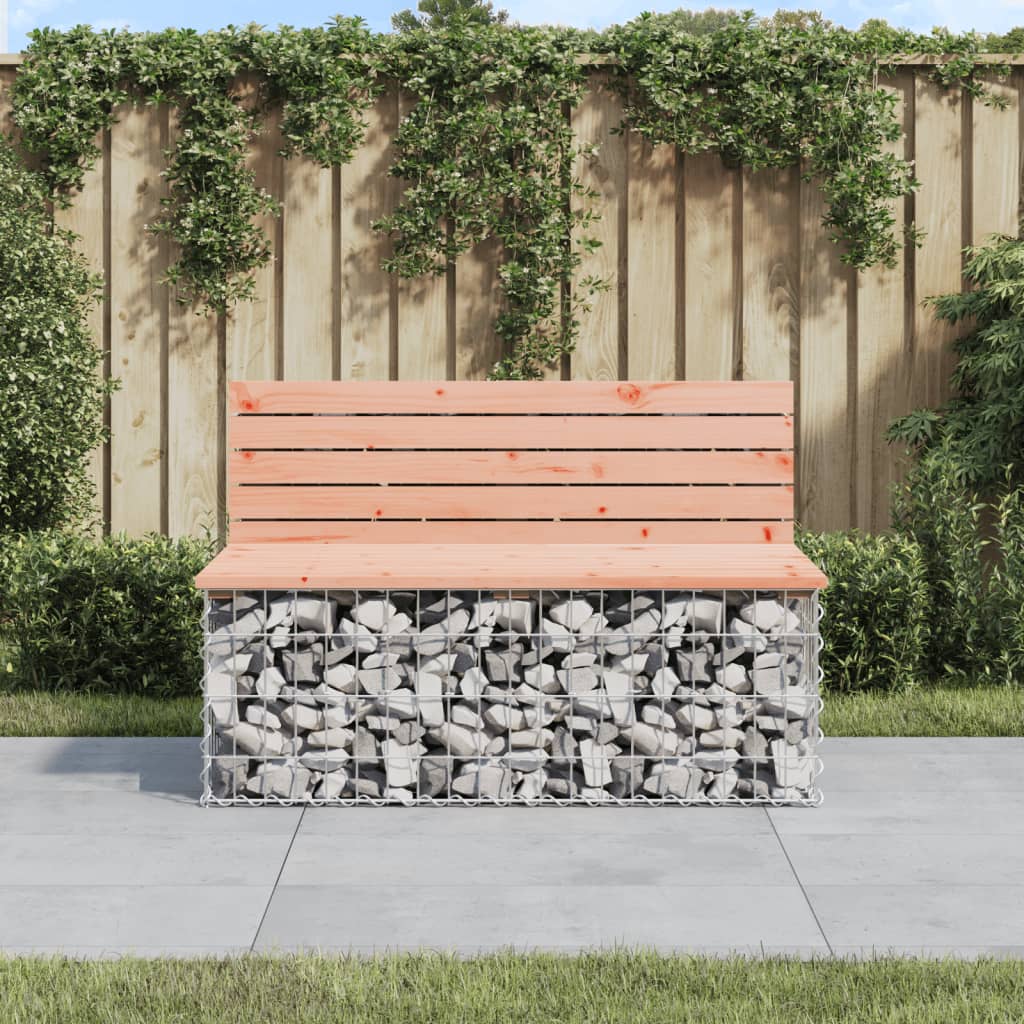 Garden Bench Gabion Design 103x70x65 cm Solid Wood Douglas - All Things Good