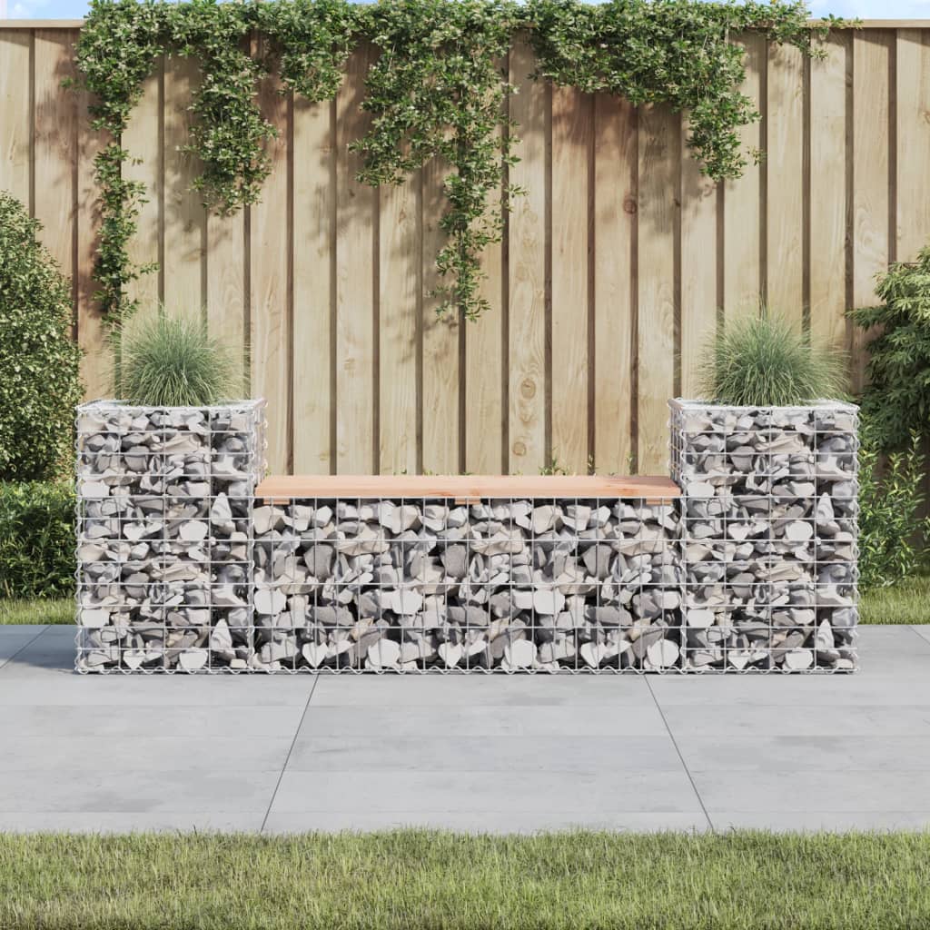 Garden Bench Gabion Design 183x41x60.5 cm Solid Wood Douglas - Casper Homes