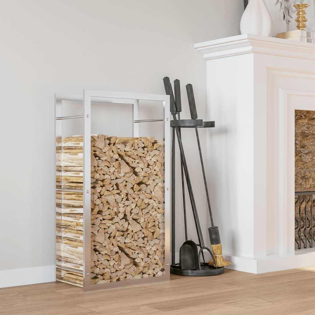Firewood Rack 50x28x94 cm Stainless Steel - Style and Chic