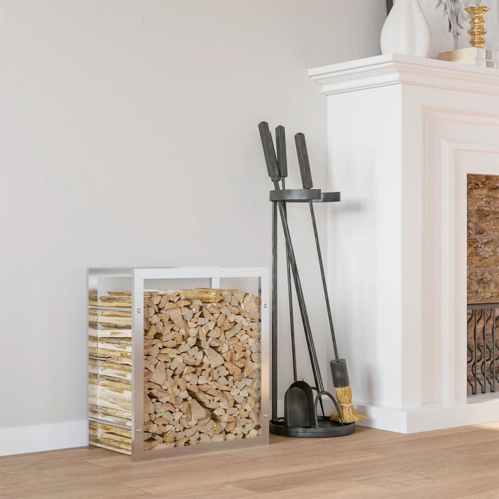 Firewood Rack 80x28x86 cm Stainless Steel - Casper Homes