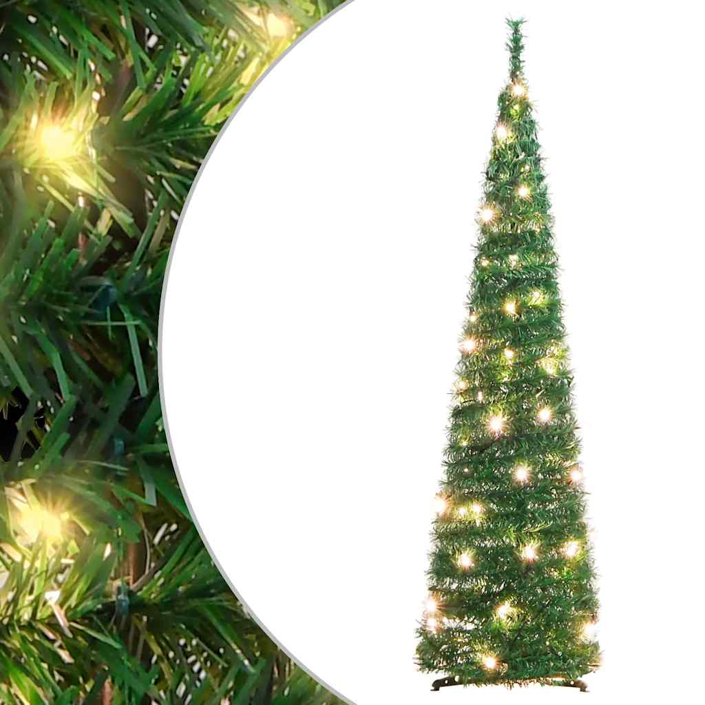 COAZIE 120cm Pop-up LED Artificial Christmas Tree with 50 Lights - Green - Style and Chic