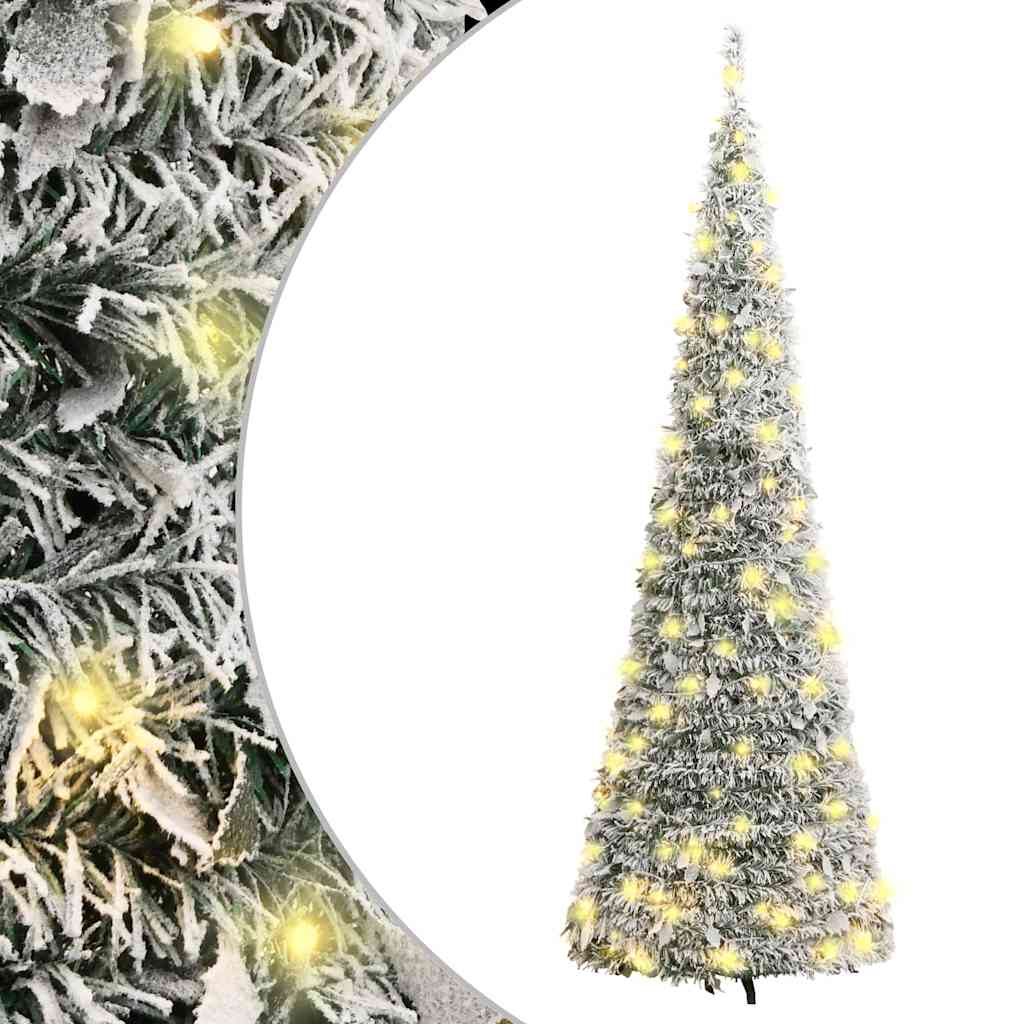 GLIMMERA Artificial Christmas Tree Pop-up Flocked Snow 150 LEDs 180 cm - The Home Maker