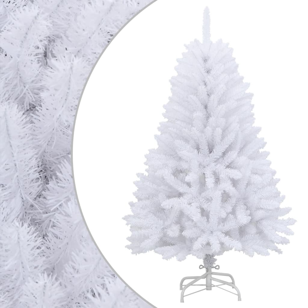 Artificial Hinged Christmas Tree with Stand White 120 cm - Decor Base