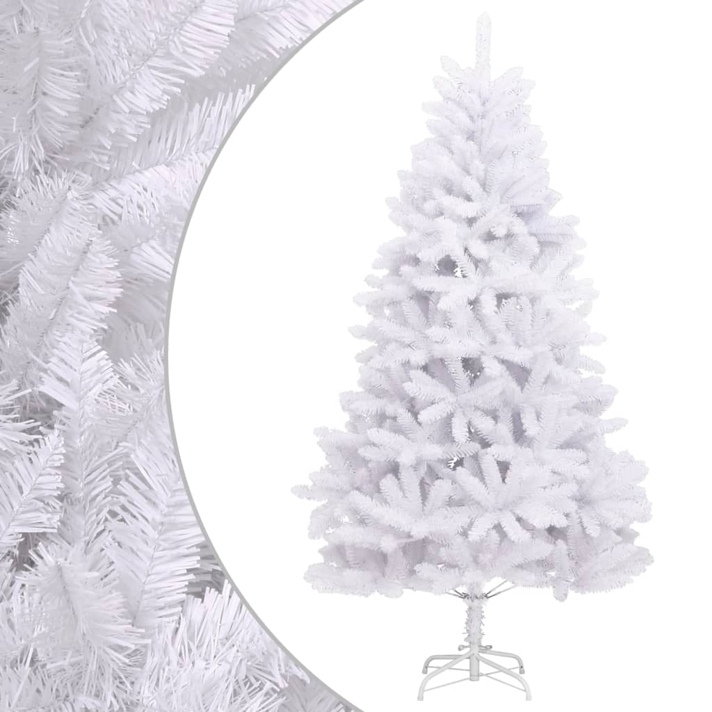 Artificial Hinged Christmas Tree with Stand White 180 cm - Decor Base