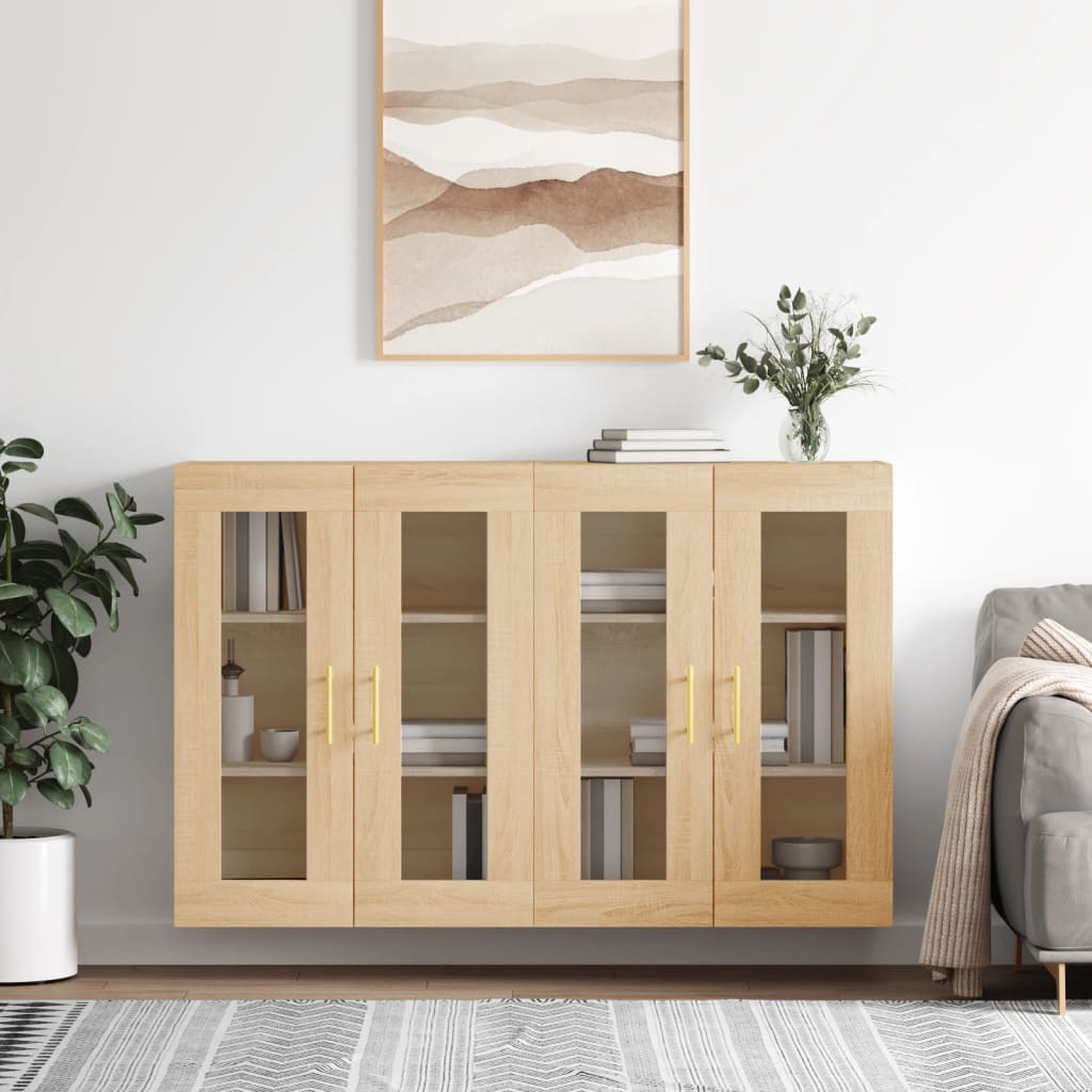 Wall Mounted Cabinets 2 pcs Sonoma Oak Engineered Wood - All Things Good