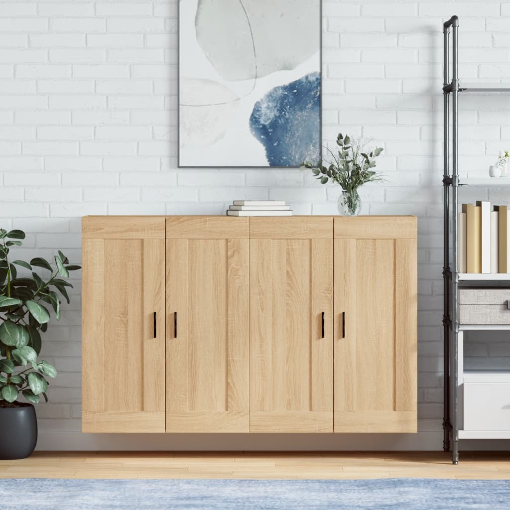 Wall Mounted Cabinets 2 Pcs Sonoma Oak Engineered Wood - All Things Good