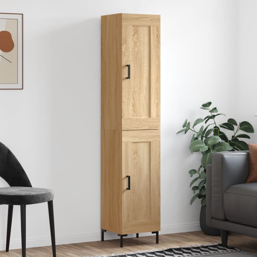 Highboard Sonoma Oak 34.5x34x180 cm Engineered Wood - Unbeatable Bargains