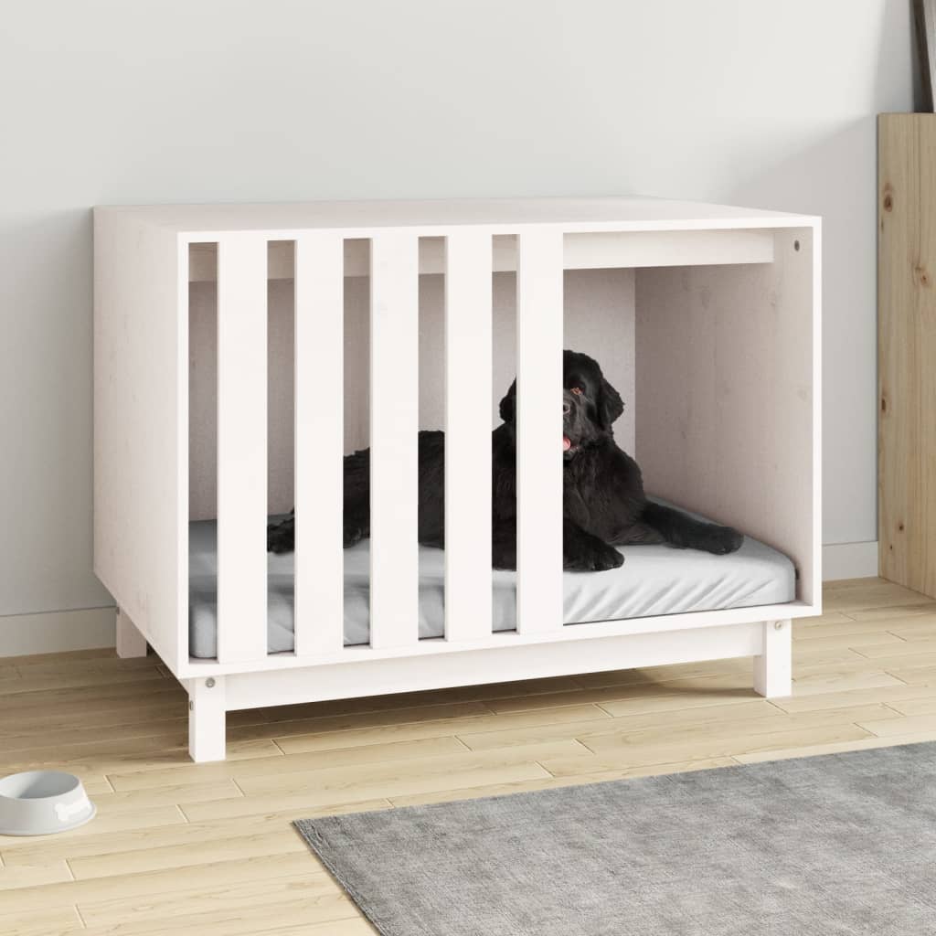 Dog House White 90x60x67 cm Solid Wood Pine - Style and Chic