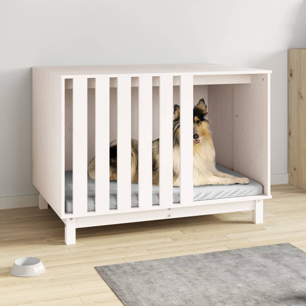 Dog House White 100x70x72 cm Solid Wood Pine - Millennium Furniture