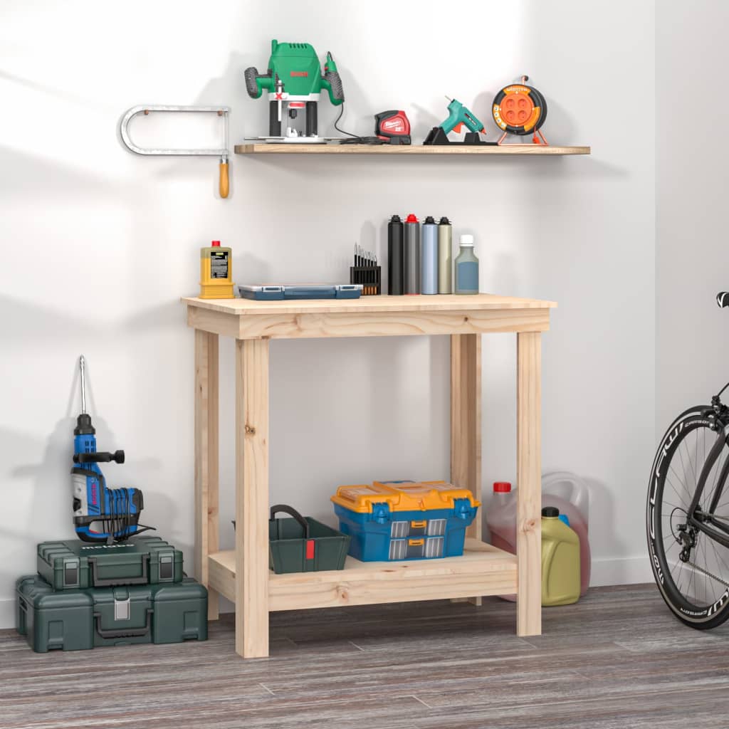 Work Bench 80x50x80 cm Solid Wood Pine - Brittle & Co