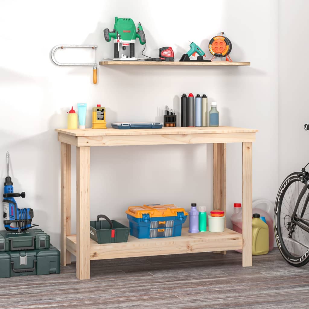 Work Bench 110x50x80 cm Solid Wood Pine - Millennium Furniture