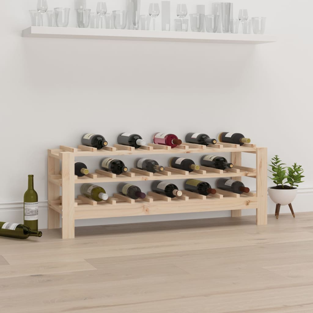 Wine Rack 109.5x30x42 cm Solid Wood Pine - Brittle & Co