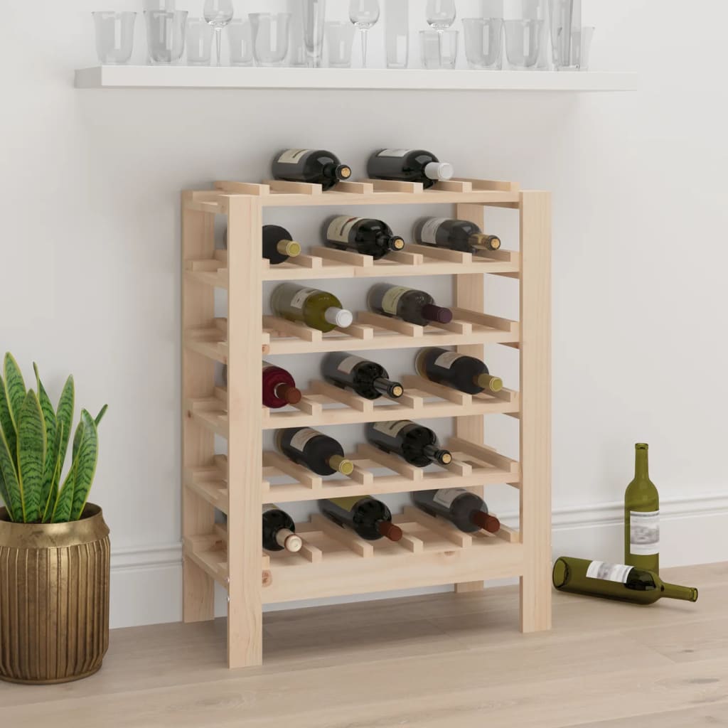 Wine Rack 61.5x30x82 cm Solid Wood Pine - Casper Homes