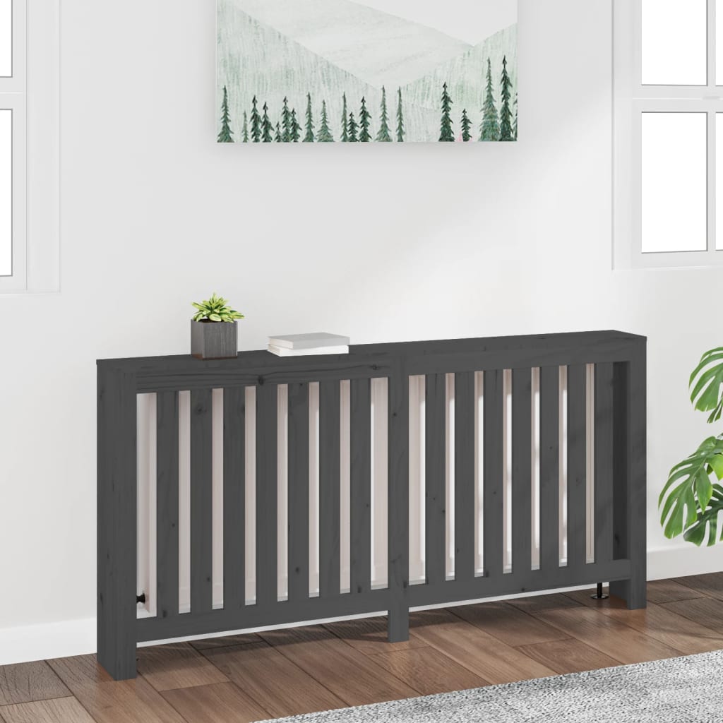 Radiator Cover Grey 169x19x84 cm Solid Wood Pine - R and M Furniture