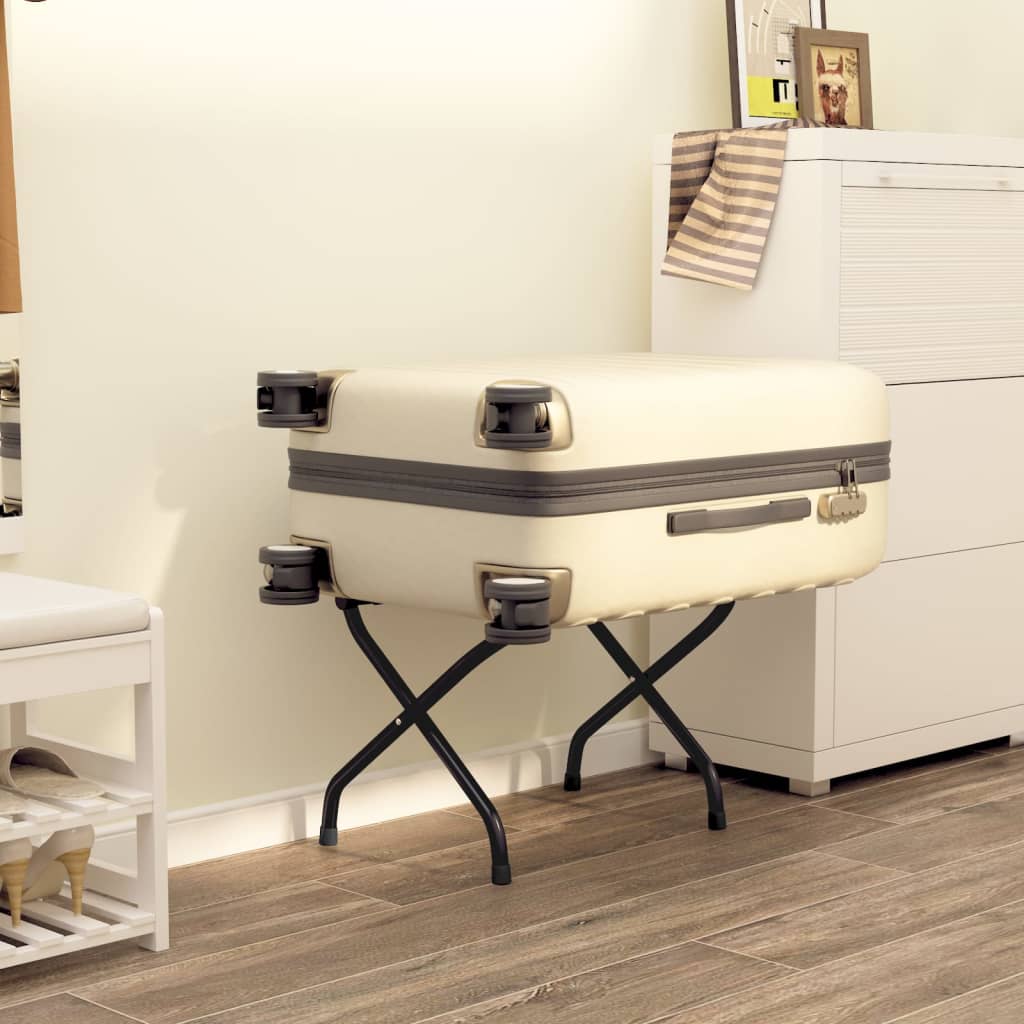 Luggage Rack with Backrest Black 56x39x52 cm - Millennium Furniture