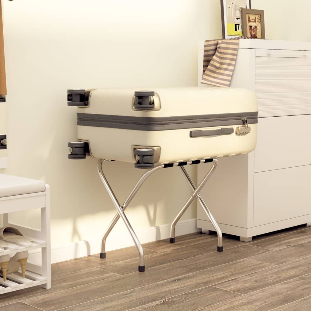 Luggage Rack Black and Silver 56x40x49 cm - Casper Homes
