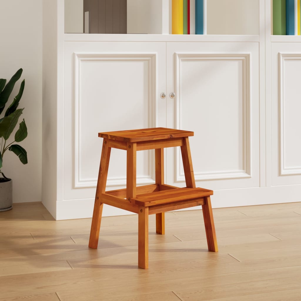 2 Step Stool 40x38x50 cm Solid Wood Acacia - Millennium Furniture