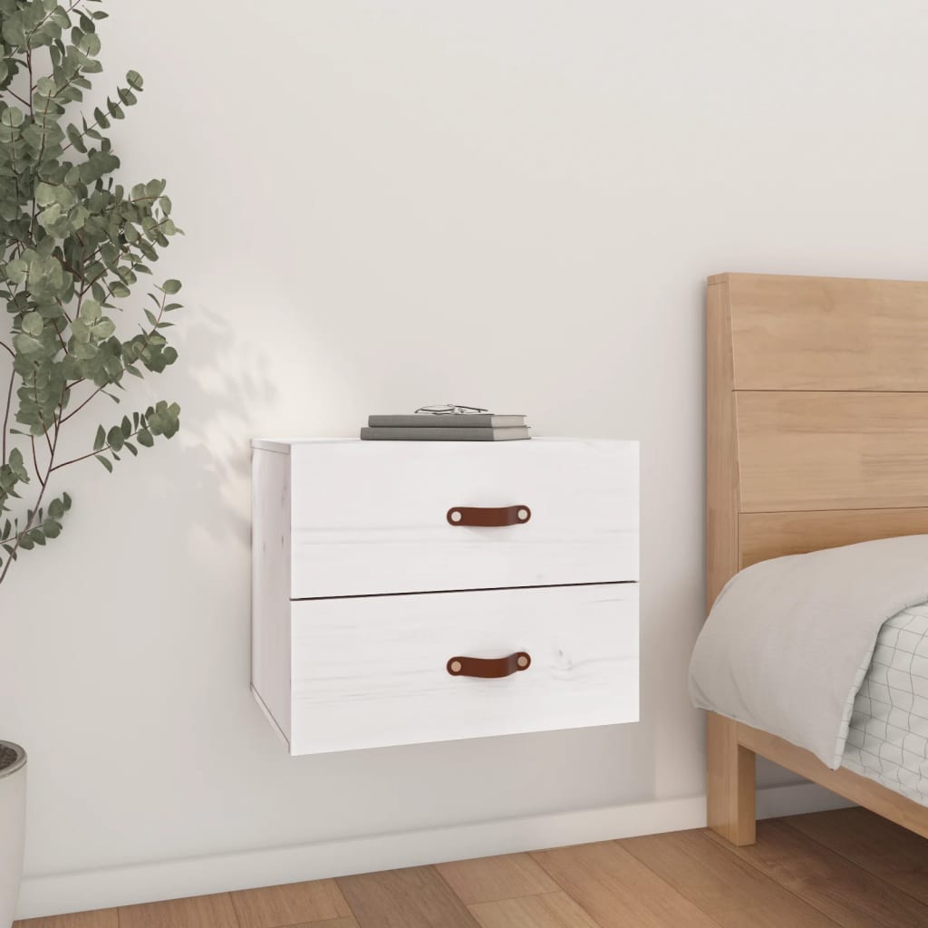 Bedside Table - BRADFORD Ivy Nightstand White 50cm - R and M Furniture