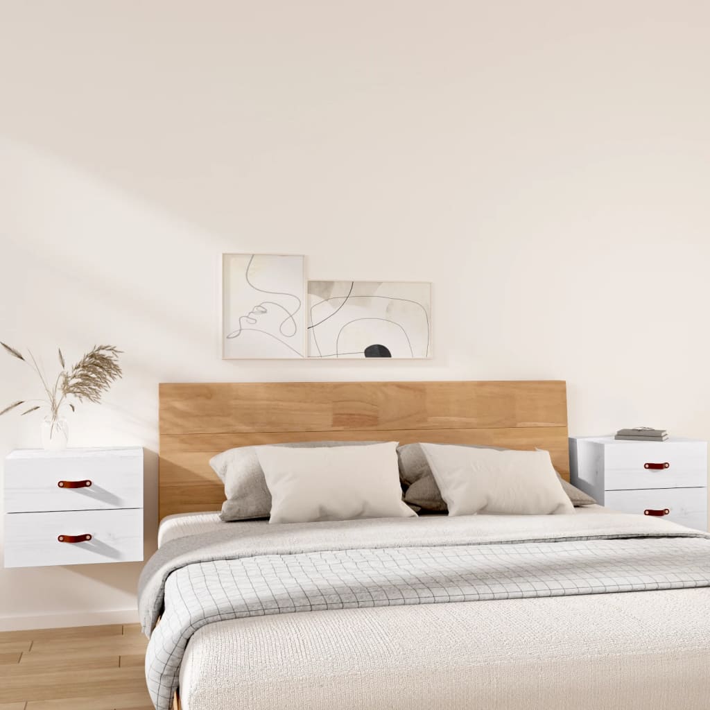 Wall-mounted Bedside Cabinets 2 pcs White 50x36x40 cm - Sid & Sam