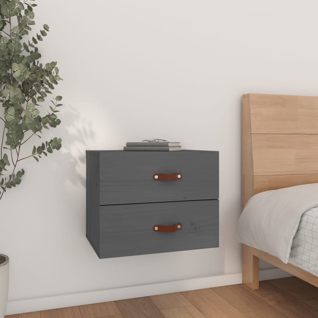 Wall-mounted Bedside Cabinet Grey 50x36x40 cm - Tyrell & Tyrell