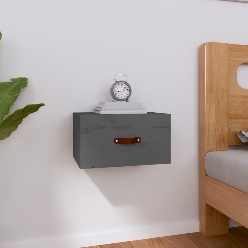 Bedside Table - HARDY Nightstand Grey 40cm - R and M Furniture