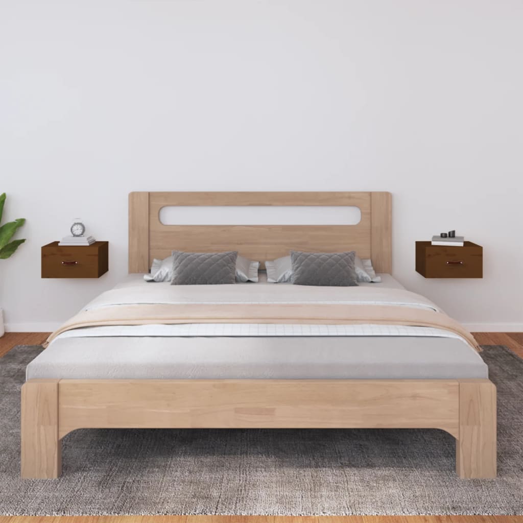 Wall-mounted Bedside Cabinets 2 pcs Honey Brown 40x29.5x22 cm - R and M Furniture