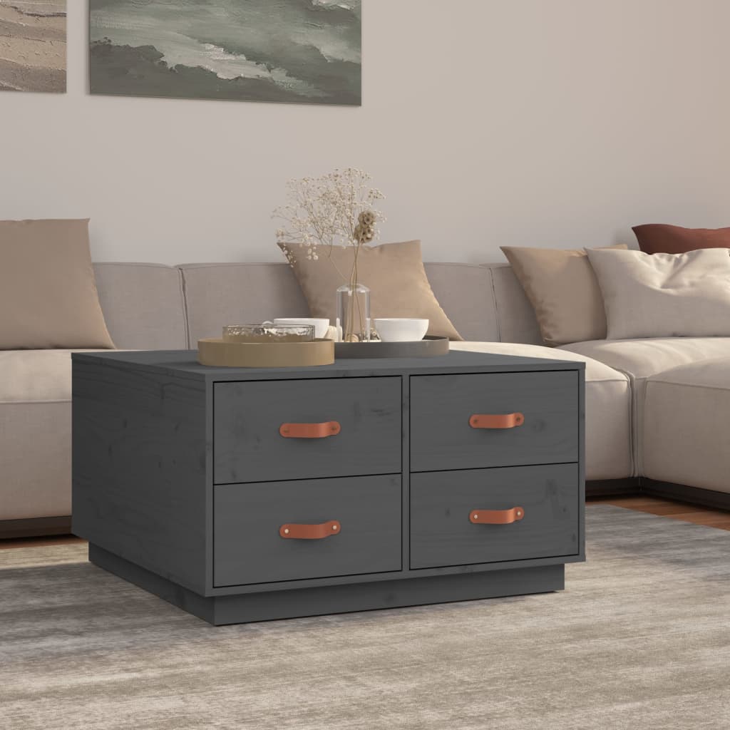 Coffee Table Grey 80x80x45 cm Solid Wood Pine - Tyrell & Tyrell