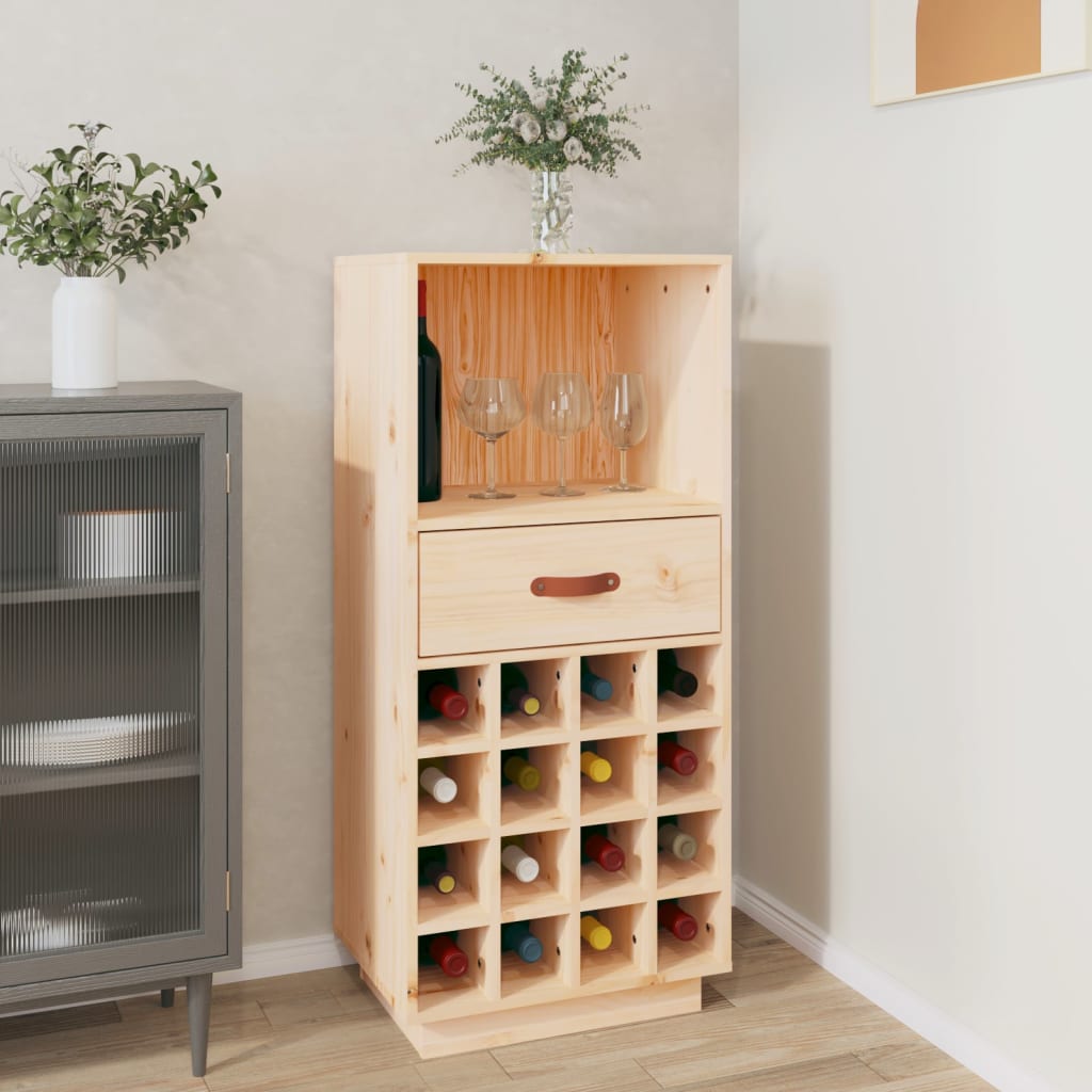 Wine Cabinet 45x34x100 cm Solid Wood Pine - Merlin Deals