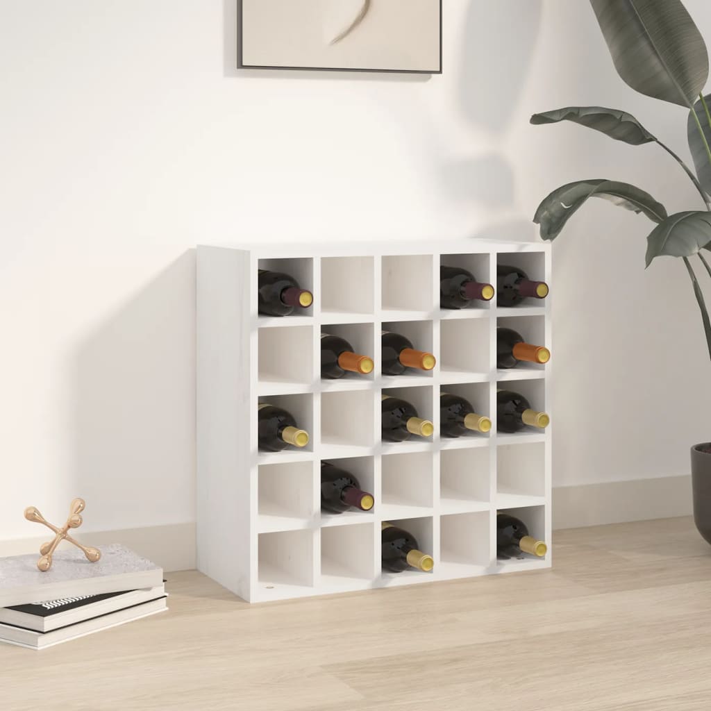 Wine Cabinet White 56x25x56 cm Solid Wood Pine - Merkel Designers