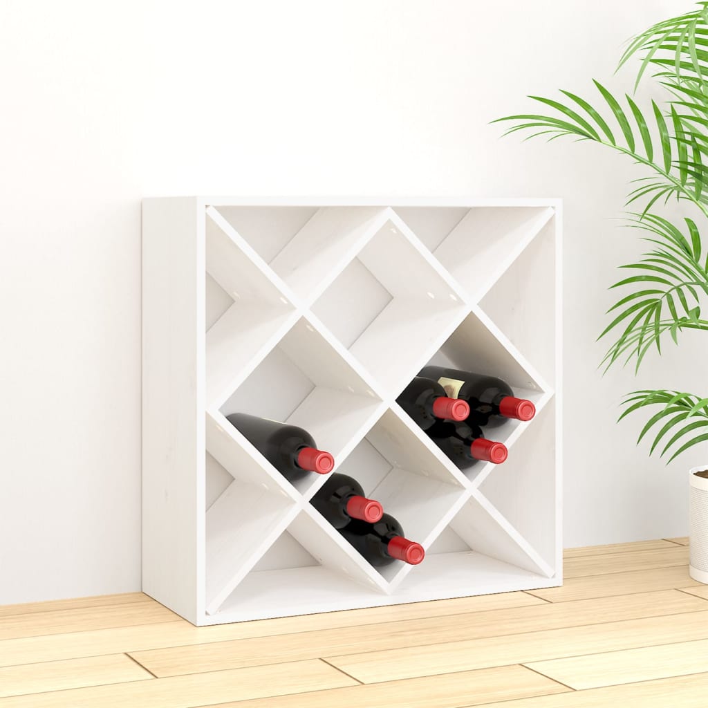 Wine Cabinet White 62x25x62 cm Solid Wood Pine - Sid & Sam
