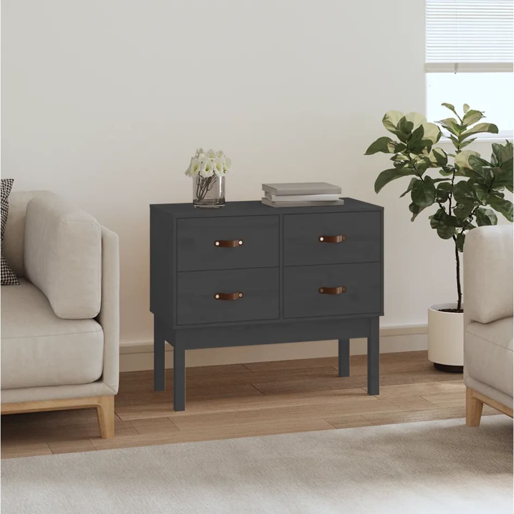 Console Cabinet Grey 90x40x78 cm Solid Wood Pine - Unbeatable Bargains