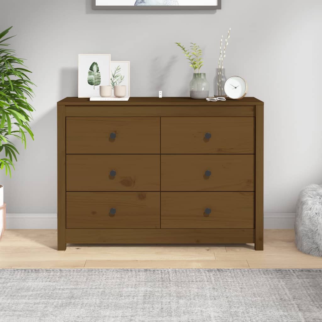 Side Cabinet Honey Brown 100x40x72 cm Solid Wood Pine - Sid & Sam