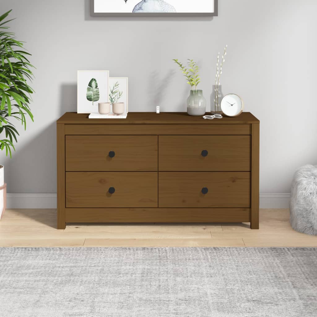 Side Cabinet Honey Brown 100x40x54 cm Solid Wood Pine - Sid & Sam