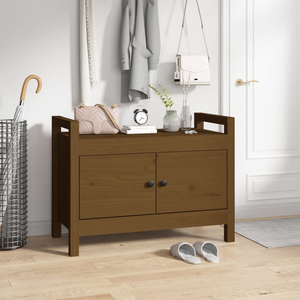 Hall Bench Honey Brown 80x40x60 cm Solid Wood Pine - R and M Furniture