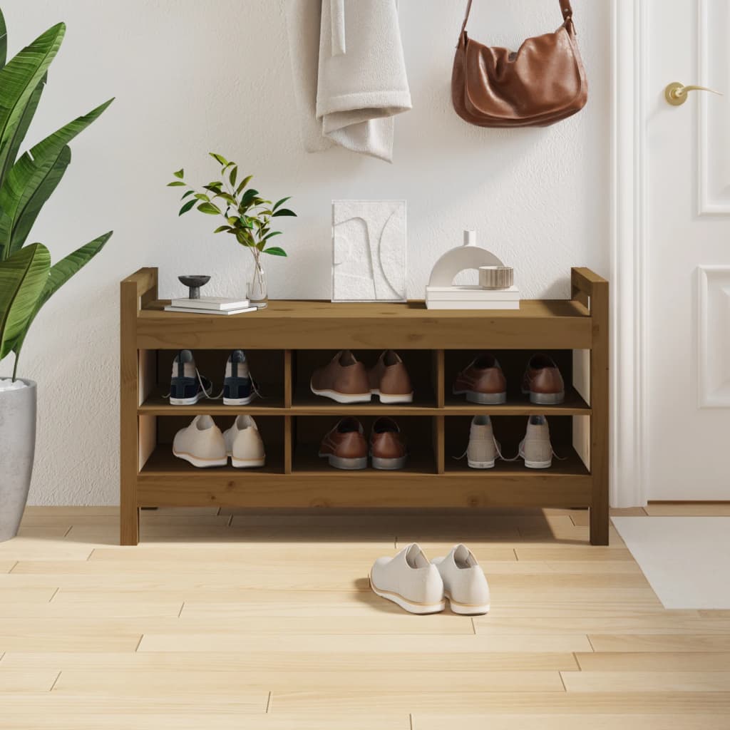 Hall Bench Honey Brown 110x40x60 cm Solid Wood Pine - Sid & Sam