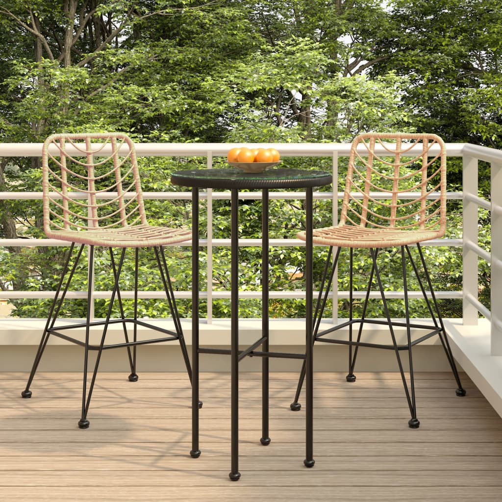Bar Stools 2 pcs 45x56x103.5 cm PE Rattan and Steel - All Things Good