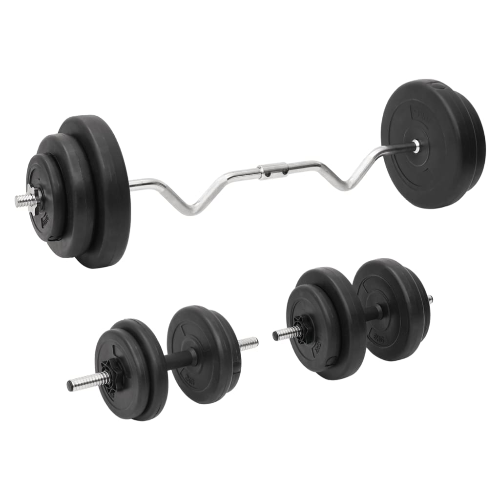 Curl Barbell and Dumbbell with Plates 60 kg - The Home Maker