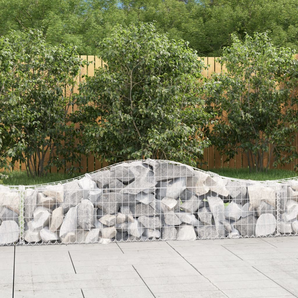 Arched Gabion Baskets 13 pcs 200x30x40/60 cm Galvanised Iron - R and M Furniture