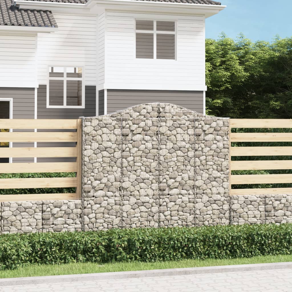 Arched Gabion Baskets 13 Pcs 200x30x180/200cm Galvanised Iron - Unbeatable Bargains
