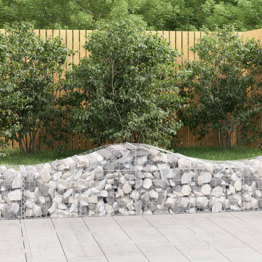 Arched Gabion Baskets 8 pcs 200x50x40/60 cm Galvanised Iron - Sid & Sam