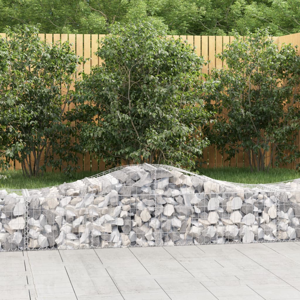 Arched Gabion Baskets 10 pcs 200x50x40/60 cm Galvanised Iron - Casper Homes