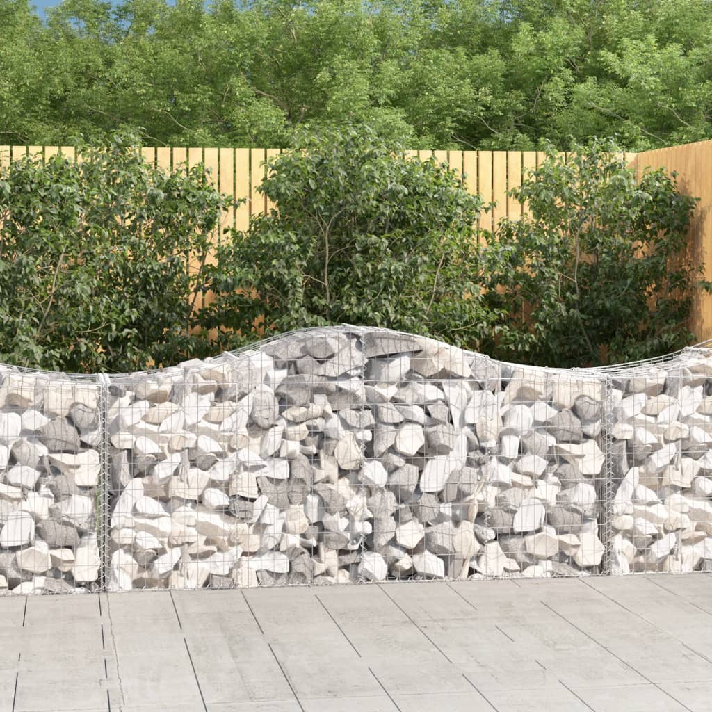 Arched Gabion Baskets 20 pcs 200x50x80/100 cm Galvanised Iron - Style and Chic