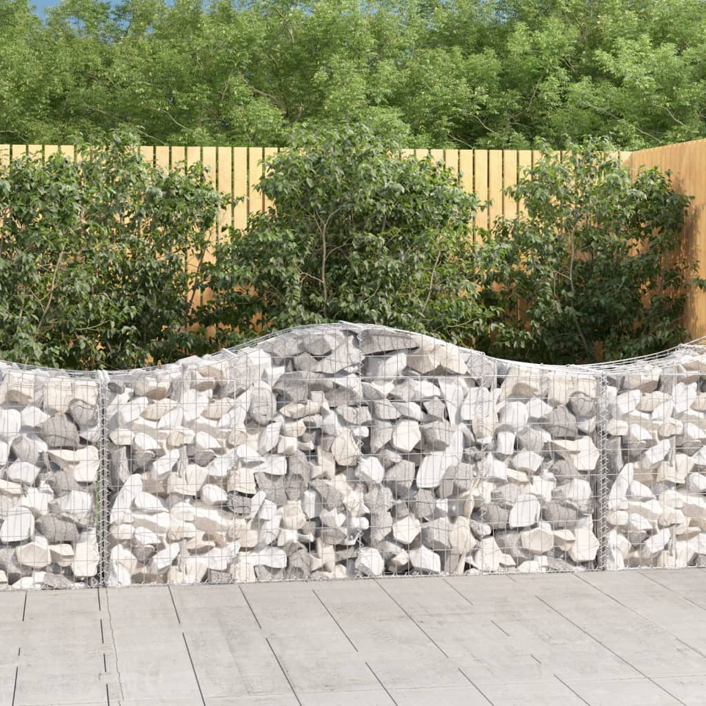Arched Gabion Baskets 30 pcs 200x50x80/100 cm Galvanised Iron - Style and Chic