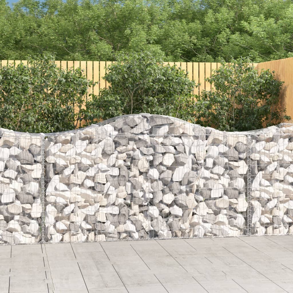 Arched Gabion Baskets 40 pcs 200x50x100/120 cm Galvanised Iron - Merlin Deals